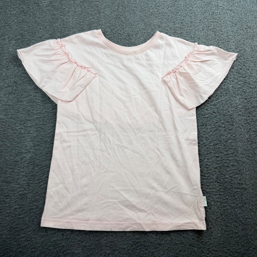 Seraph Ruffle Sleeve T-Shirt Kids 140 Pink Flutter Back Cotton Top S207109